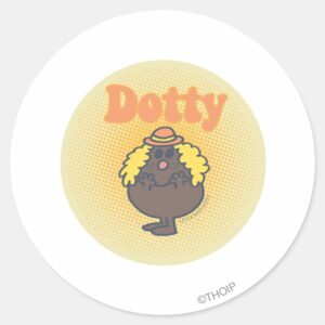 Little Miss Dotty Spotlight Classic Round Sticker