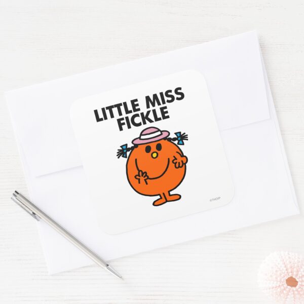 Little_Miss_Fickle___Black_Lettering_Square_Sticker_3 Little Miss Fickle Black Lettering Square Sticker