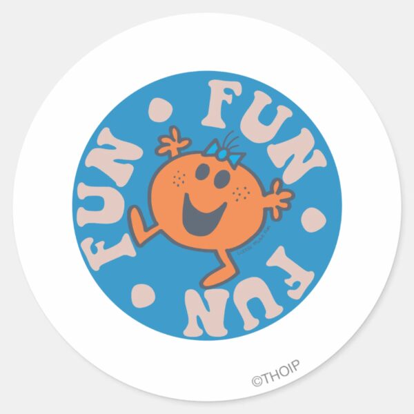 Little_Miss_Fun_Fun_Fun_Classic_Round_Sticker_1 Little Miss Fun Fun Fun Classic Round Sticker