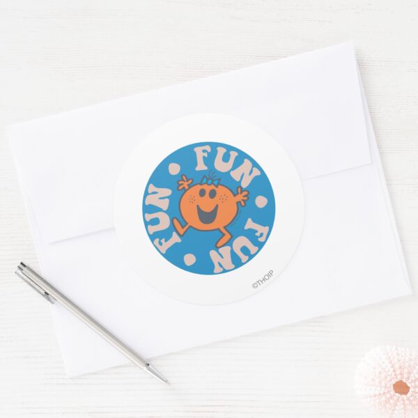 Little_Miss_Fun_Fun_Fun_Classic_Round_Sticker_3 Little Miss Fun Fun Fun Classic Round Sticker