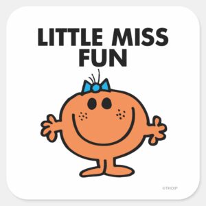 Little_Miss_Fun___Black_Lettering_Square_Sticker_1 Little Miss Fun Black Lettering Square Sticker