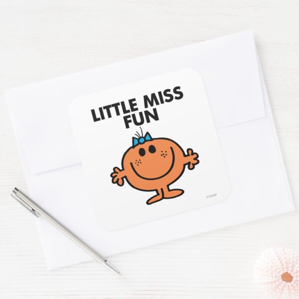 Little_Miss_Fun___Black_Lettering_Square_Sticker_3 Little Miss Fun Black Lettering Square Sticker