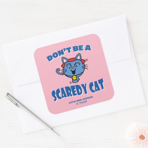 Little_Miss_Giggles_Scaredy_Cat_Halloween_Square_Sticker_3 Little Miss Giggles Scaredy Cat Halloween Square Sticker