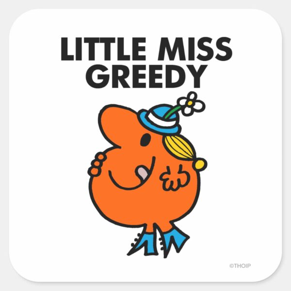 Little_Miss_Greedy_Licking_Her_Lips_Square_Sticker_1 Little Miss Greedy Licking Her Lips Square Sticker