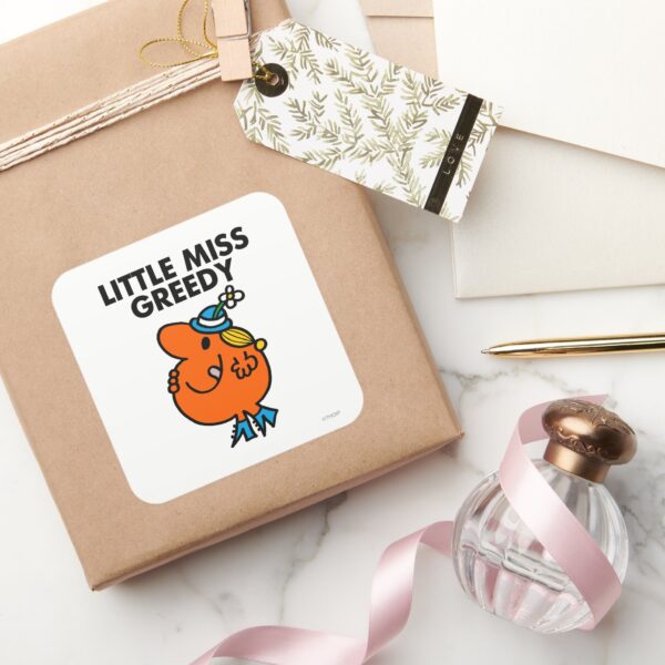 Little_Miss_Greedy_Licking_Her_Lips_Square_Sticker_5 Little Miss Greedy Licking Her Lips Square Sticker