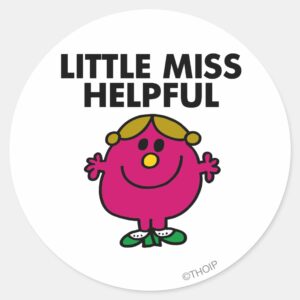 Little Miss Helpful Classic Classic Round Sticker