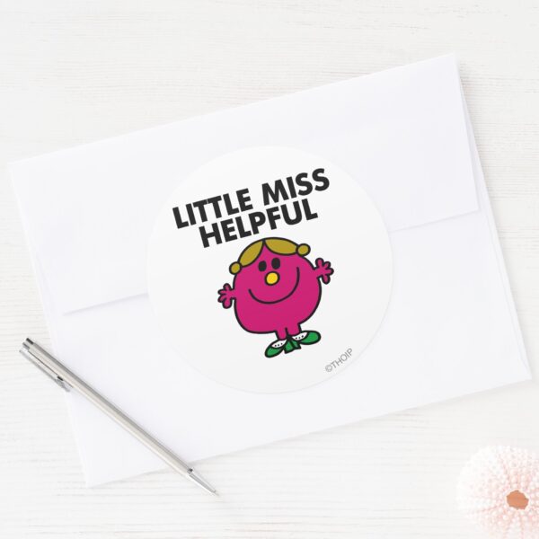 Little_Miss_Helpful_Classic_Classic_Round_Sticker_3 Little Miss Helpful Classic Classic Round Sticker