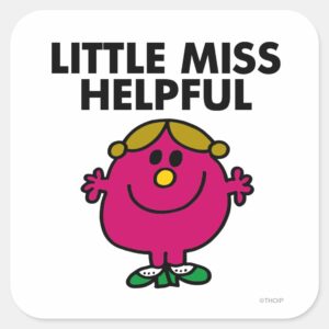 Little Miss Helpful Classic Square Sticker