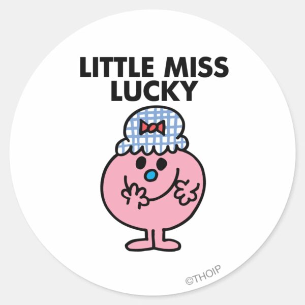 Little_Miss_Lucky_Hiding_Her_Mouth_Classic_Round_Sticker_1 Little Miss Lucky Hiding Her Mouth Classic Round Sticker