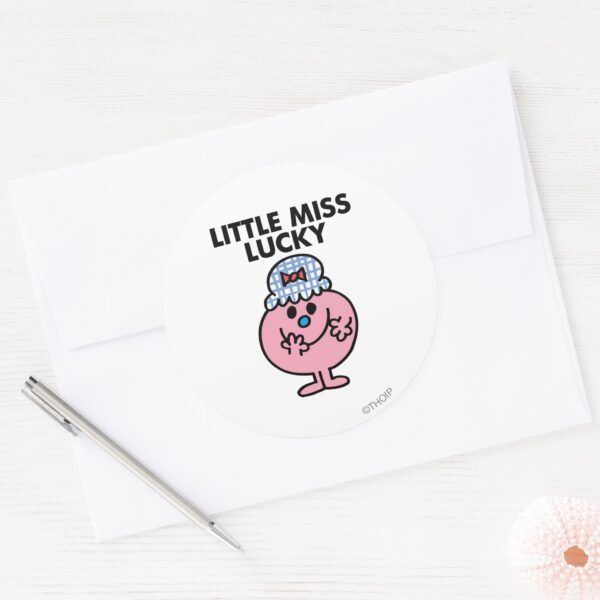 Little_Miss_Lucky_Hiding_Her_Mouth_Classic_Round_Sticker_3 Little Miss Lucky Hiding Her Mouth Classic Round Sticker