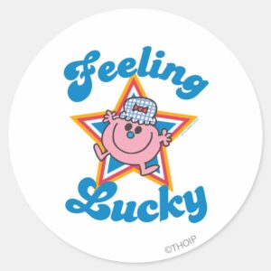 Little Miss Lucky Star Classic Round Sticker