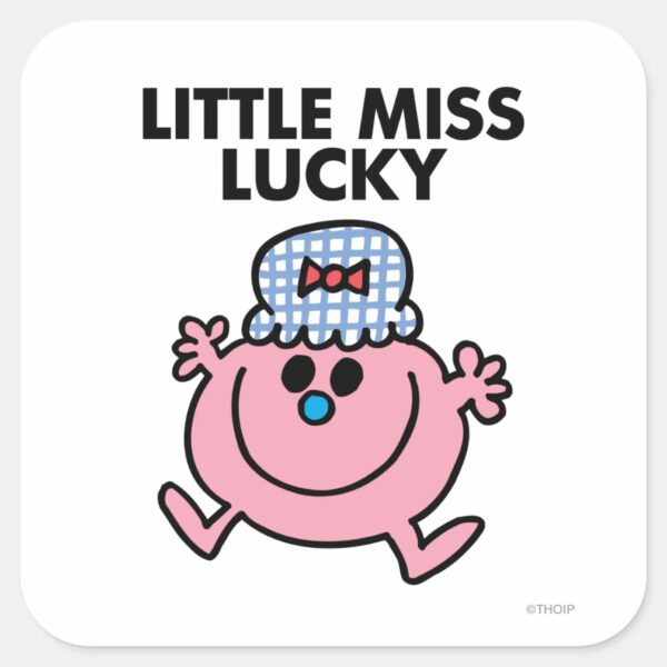 Little_Miss_Lucky___Black_Lettering_Square_Sticker_1 Little Miss Lucky Black Lettering Square Sticker