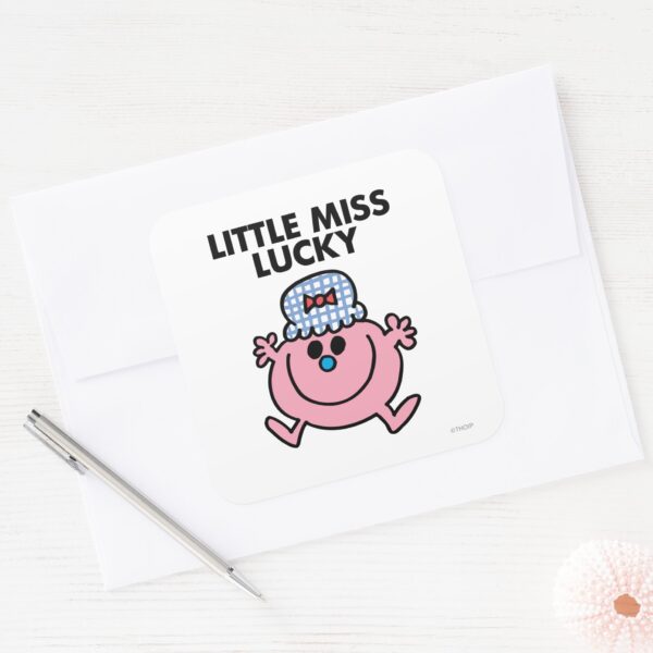 Little_Miss_Lucky___Black_Lettering_Square_Sticker_3 Little Miss Lucky Black Lettering Square Sticker
