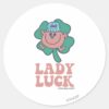 Little_Miss_Lucky___Lady_Luck_Classic_Round_Sticker_1 Little Miss Lucky Lady Luck Classic Round Sticker