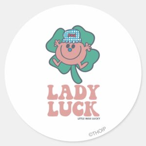 Little Miss Lucky Lady Luck Classic Round Sticker