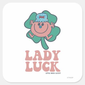 Little Miss Lucky Lady Luck Square Sticker