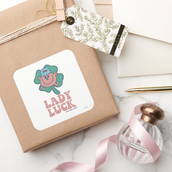Little_Miss_Lucky___Lady_Luck_Square_Sticker_5 Little Miss Lucky Lady Luck Square Sticker