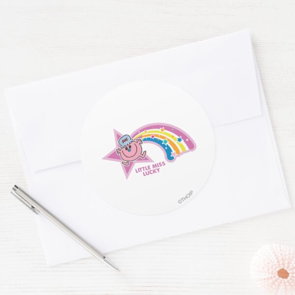 Little_Miss_Lucky___Rainbow_Classic_Round_Sticker_3 Little Miss Lucky Rainbow Classic Round Sticker