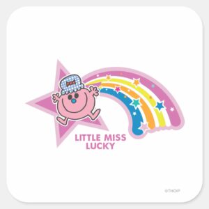 Little Miss Lucky Rainbow Square Sticker