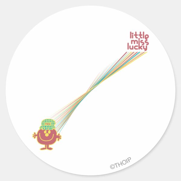 Little_Miss_Lucky___Rays_Of_Luck_Classic_Round_Sticker_1 Little Miss Lucky Rays Of Luck Classic Round Sticker