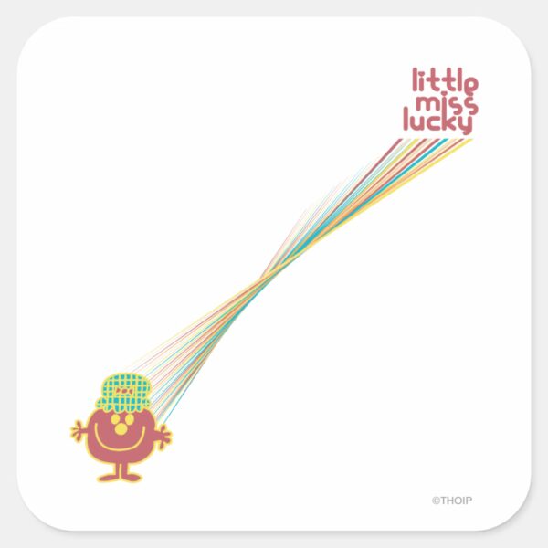 Little_Miss_Lucky___Rays_Of_Luck_Square_Sticker_1 Little Miss Lucky Rays Of Luck Square Sticker