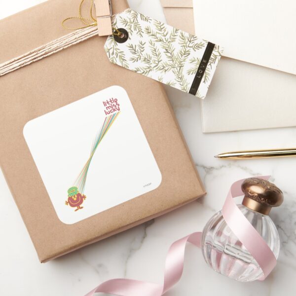 Little_Miss_Lucky___Rays_Of_Luck_Square_Sticker_5 Little Miss Lucky Rays Of Luck Square Sticker