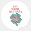 Little_Miss_Lucky's_Motto___Green_clover_Classic_Round_Sticker_1 Little Miss Luckys Motto Green Clover Classic Round Sticker