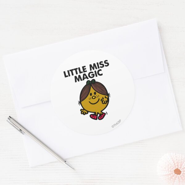 Little_Miss_Magic___Black_Lettering_Classic_Round_Sticker_3 Little Miss Magic Black Lettering Classic Round Sticker