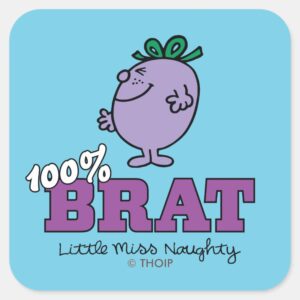 Little Miss Naughty 100 Brat Square Sticker