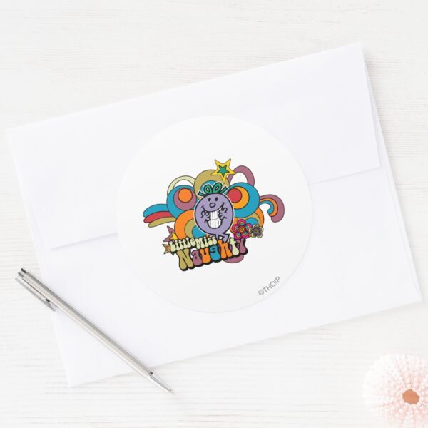 Little_Miss_Naughty_Rainbow_Classic_Round_Sticker_3 Little Miss Naughty Rainbow Classic Round Sticker