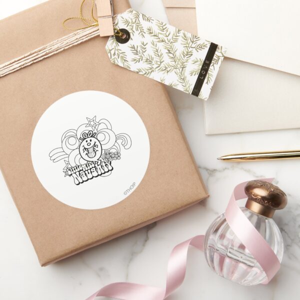 Little_Miss_Naughty_With_Bold_Background_Classic_Round_Sticker_5 Little Miss Naughty With Bold Background Classic Round Sticker