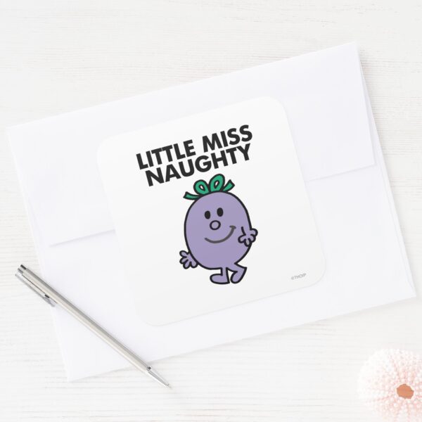 Little_Miss_Naughty___Black_Lettering_Square_Sticker_3 Little Miss Naughty Black Lettering Square Sticker