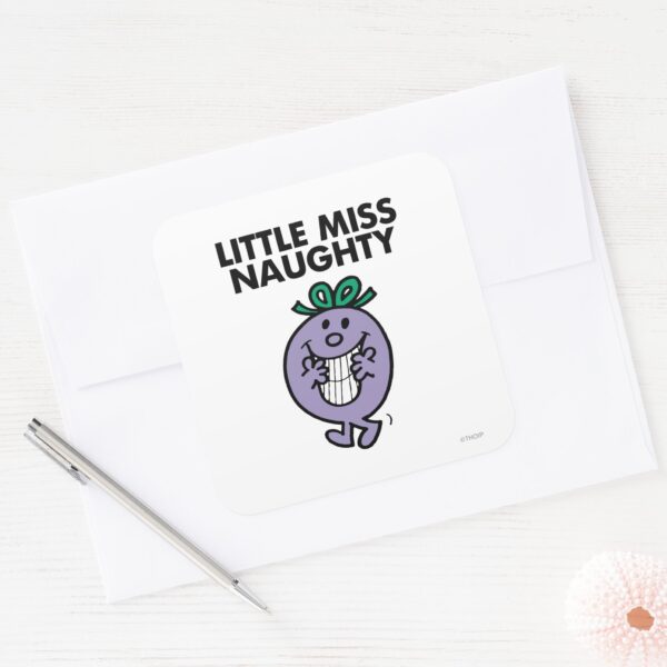 Little_Miss_Naughty___Huge_Smile_Square_Sticker_3 Little Miss Naughty Huge Smile Square Sticker