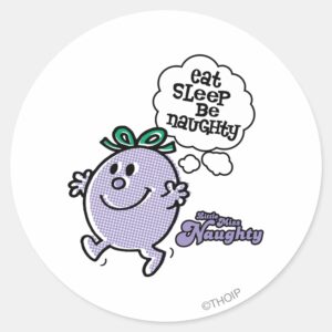 Little Miss Naughtys Three Step Plan Classic Round Sticker