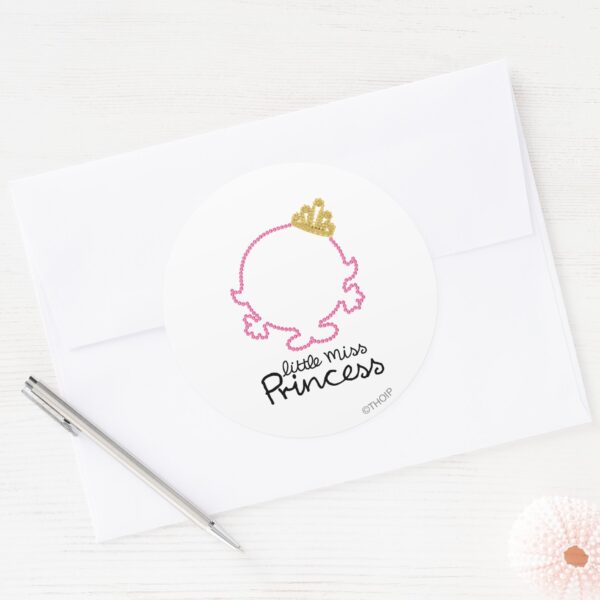 Little_Miss_Princess___Blank_Face_Classic_Round_Sticker_3 Little Miss Princess Blank Face Classic Round Sticker