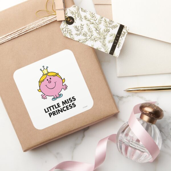 Little_Miss_Princess___Crown_Background_Square_Sticker_5 Little Miss Princess Crown Background Square Sticker