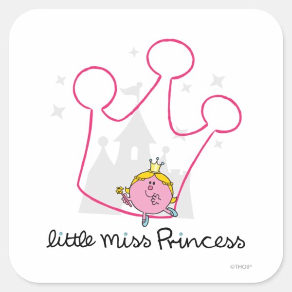 Little_Miss_Princess___Giant_Pink_Crown_Square_Sticker_1 Little Miss Princess Giant Pink Crown Square Sticker