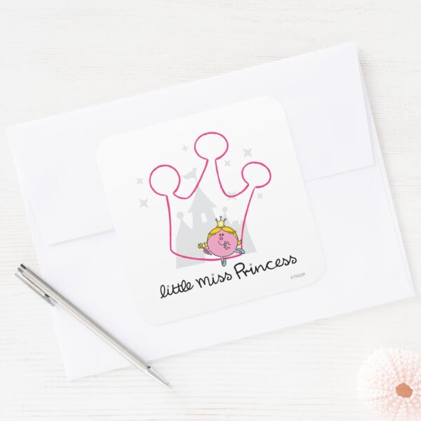 Little_Miss_Princess___Giant_Pink_Crown_Square_Sticker_3 Little Miss Princess Giant Pink Crown Square Sticker