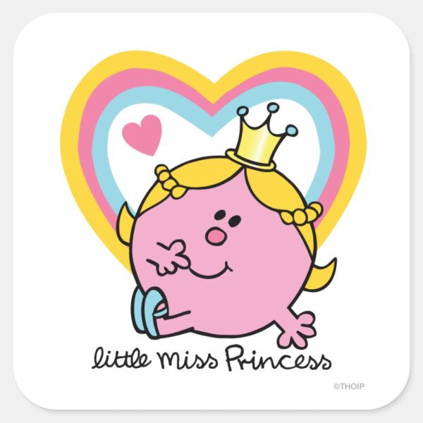 Little_Miss_Princess___Hearts_Square_Sticker_1 Little Miss Princess Hearts Square Sticker