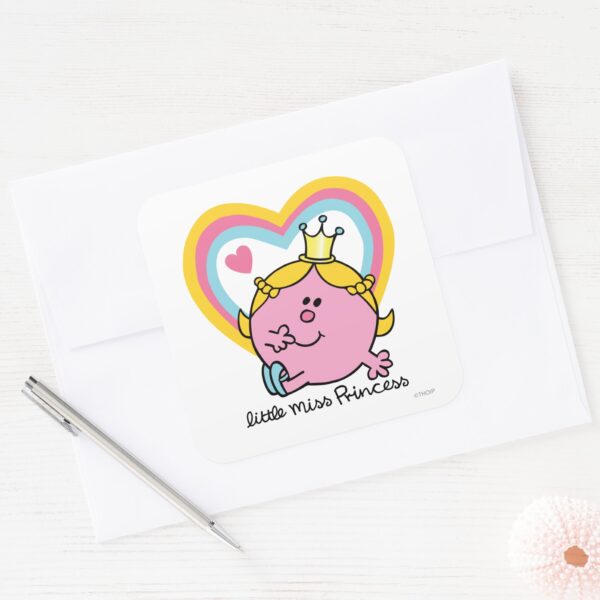 Little_Miss_Princess___Hearts_Square_Sticker_3 Little Miss Princess Hearts Square Sticker