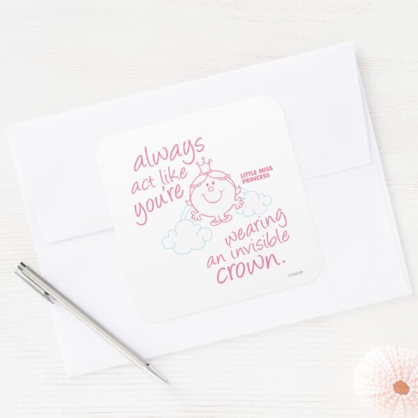 Little_Miss_Princess___Invisible_Crown_Square_Sticker_3 Little Miss Princess Invisible Crown Square Sticker