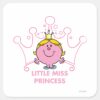 Little_Miss_Princess___Pink_Five_Pointed_Crown_Square_Sticker_1 Little Miss Princess Pink Five Pointed Crown Square Sticker