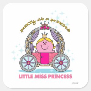 Little Miss Princess Sparkling Carriage Square Sticker