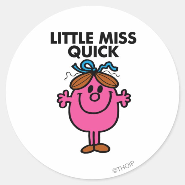 Little_Miss_Quick___Black_Lettering_Classic_Round_Sticker_1 Little Miss Quick Black Lettering Classic Round Sticker