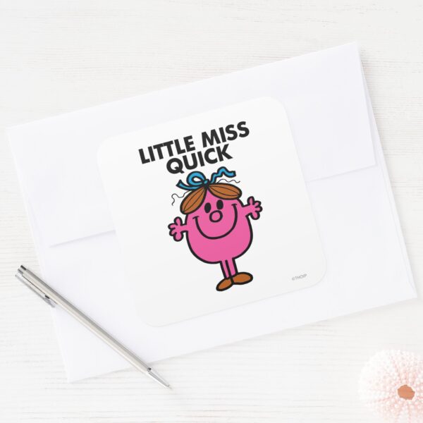 Little_Miss_Quick___Black_Lettering_Square_Sticker_3 Little Miss Quick Black Lettering Square Sticker