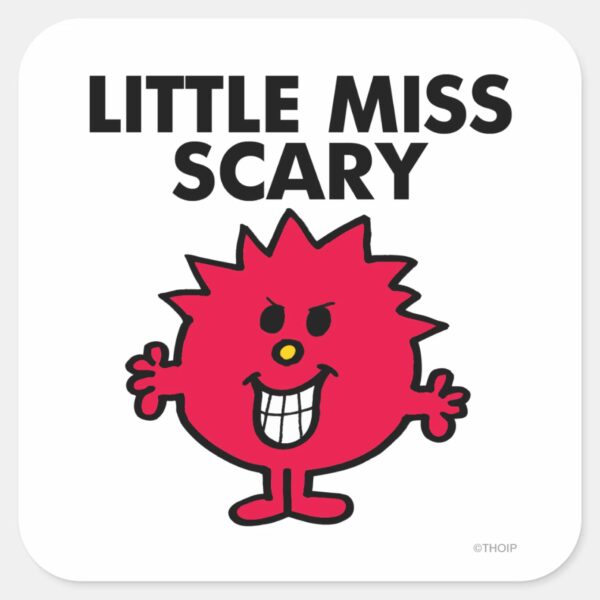 Little_Miss_Scary___Black_Lettering_Square_Sticker_1 Little Miss Scary Black Lettering Square Sticker