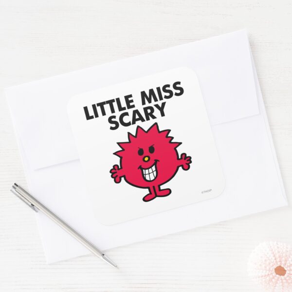 Little_Miss_Scary___Black_Lettering_Square_Sticker_3 Little Miss Scary Black Lettering Square Sticker