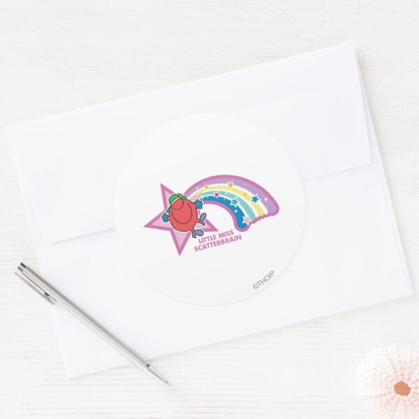 Little_Miss_Scatterbrain___Rainbow_&_Stars_Classic_Round_Sticker_3 Little Miss Scatterbrain Rainbow Stars Classic Round Sticker