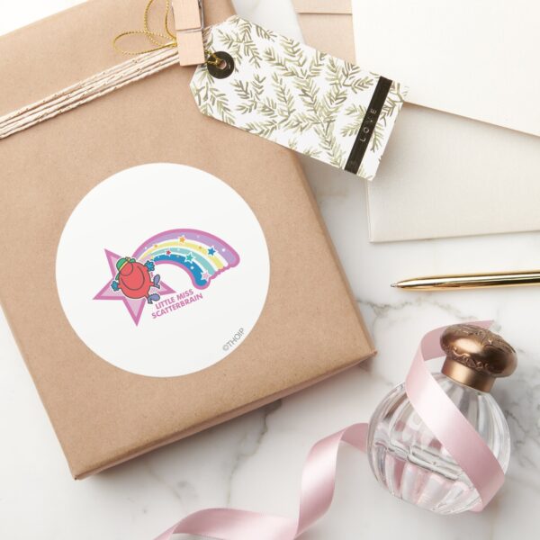 Little_Miss_Scatterbrain___Rainbow_&_Stars_Classic_Round_Sticker_5 Little Miss Scatterbrain Rainbow Stars Classic Round Sticker