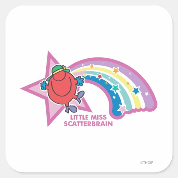 Little_Miss_Scatterbrain___Rainbow_&_Stars_Square_Sticker_1 Little Miss Scatterbrain Rainbow Stars Square Sticker